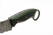 DM1324 Couteau Damas Karambit Lame Acier Damas 256 Couches Etui Cuir - Livraison Gratuite