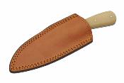 DM1370GN Couteau Skinner Camel Bone Lame Acier Damas 256 Couches Etui Cuir - Livraison Gratuite