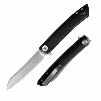 DTK4224SB Dreamtech – Couteau Pliant Lame Acier D2 Sheepfoot, Linerlock, Manche Black G10 – Livraison Gratuite