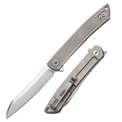DTK4224TGS Couteau Dreamtech Framelock Ti | Lame Acier D2 Satin | Manche Titane Gris Sculpté | Livraison Gratuite