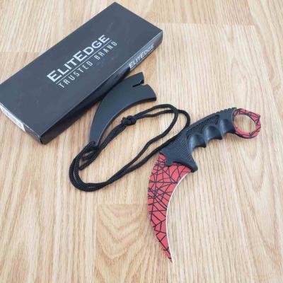Lot of 3 EE20098RS Couteau Karambit ElitEdge | Lame Karambit Acier Inox | Manche ABS Housse ABS - Livraison Gratuite 