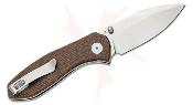 EKC331SBR – Eikonic Kasador Brown Flipper – Lame Acier D2 Drop Point Manche Micarta brun – Livraison Gratuite
