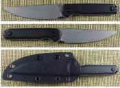 FF008B Couteau Ferrum Forge Lackey XL Housse Kydex | Lame Drop Point Acier D2 Stonewash | Manche G10 Black - Livraison Gratuite