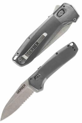 G3672 Gerber Highbrow Pivot Lock A/O Gray – Couteau lame acier 7Cr17MoV Serr manche aluminium Pivot Lock – Livraison Gratuite