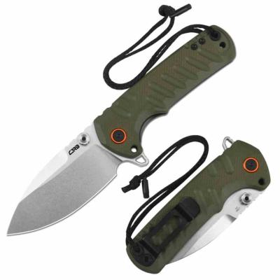 J1966GN CJRB Tundra - Couteau Pliant Drop Point Acier D2 | Manche G10 Vert | Flipper | Liner Lock - Livraison Gratuite