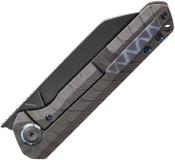 K1028A6 — Couteau Kansept Bulldozer Lame Acier CPM-20CV Tiger Stripe Flamed Drop Point Manche Titane Flammé Motif Rayures Frame Lock Clip de Poche Livraison Gratuite