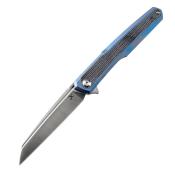K1046A3 Couteau Kansept Arcus Blue Manche Titane/Micarta Lame Acier CPM-S35VN IKBS - Livraison Gratuite