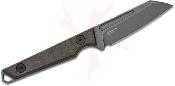 KI1079A2 Kizer Phasmids – Couteau Fixe Compact | Lame Sheepsfoot AEB-L Noire | Manche Richlite Chocolate Glacier | Étui Kydex - Livraison Gratuite