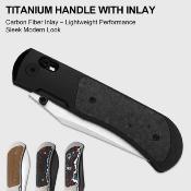 KI4761A4 Kizer Tycho – Couteau Pliant Lame Acier M390 Manche Titane + Fibre de Carbone Clutch Lock – Livraison gratuite