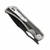 KI4763LDA2 Kizer Allure – Couteau pliant Liner Lock Lame Acier CPM-S45VN Black Manche Silver Titane&Black Micarta - Livraison Gratuite