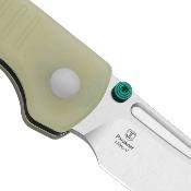 KIV2706A6  Couteau Kizer Parakeet | Lame Acier Nitro-V Black PVD Sheepsfoot | Manche Plaquettes GID G10 Green | Button Lock | Livraison Gratuite