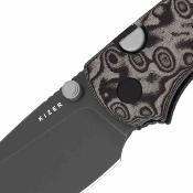 KIV3801A2 Couteau Kizer Glaux | Lame Acier 14C28N Gray PVD | Manche Micarta Black Vortex | Livraison Gratuite