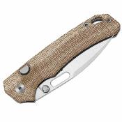 KIV3802BDA1 Couteau Kizer Outposter | Lame Acier Nitro-V | Manche Norplex UltreX Micarta Brown | Button Lock | Livraison Gratuite