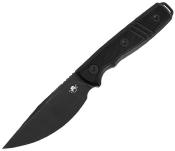 KKNZ069BK — Couteau Fixe Klaken Knives Apex Lame Acier Sandvik 14C28N 58-61 HRC Black Stonewash Drop Point Manche G10 Noir Housse Kydex Livraison Gratuite