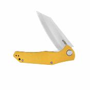 KUB158N Couteau Kubey Flash | Lame Reverse Tanto Acier San Mai M2 | Manche Yellow G10 Bearings Linerlock - Livraison Gratuite