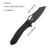 KUB310F Couteau Kubey Drake Black G10 Lame D2 IKBS - Lvraison Gratuite