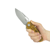 KUB322R Kubey Tityus  – Couteau Pliant Liner Lock | Lame Drop Point Beadblast 14C28N | Manche Ultem Transparent - Livraison Gratuite