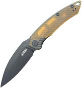 KUB333H — Couteau Kubey Leaf Linerlock Acier AUS-10A 58-60 HRC Black Stonewash Spear-Point Manche Ultem EDC Livraison Gratuite