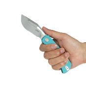 KUB397B Couteau Kubey Gurkha Drop Point Lame Acier 14C28N Manche G10 Blue Liner Lock - Livraison Gratuite