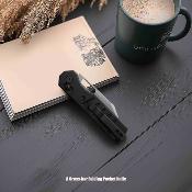 MGR822ABK Couteau pliant Miguron Gatov | Lame Acier D2 Manche aluminium PVD noir Verrouillage cross-bar - Livraison Gratuite