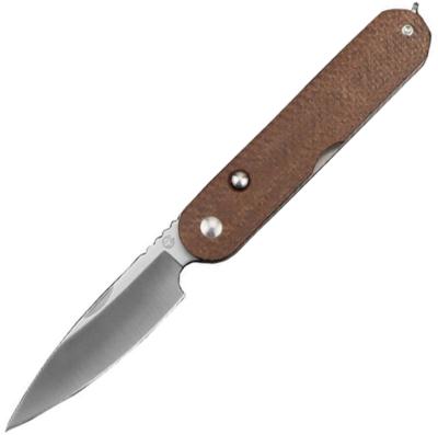 MK0011BR Couteau Pliant Rapax Kiki Lame Acier VG-10 Manche Micarta Marron Button Lock - Livraison Gratuite