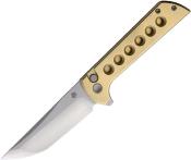 NMB2403B Couteau NORTH MOUNTAIN BLADE Chop 2 Lame Acier SLD-Magic San Mai Tanto Manche Aluminium Bronze Button Lock - Livraison Gratuite