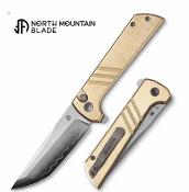 NMB2403S North Mountain Blade Chop 2 – Couteau Pliant Button Lock Lame SLD-Magic Tanto Manche Aluminium Bronze - Livraison Gratuite