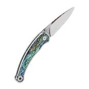 QS161D Couteau QSP Dolphin Clip Point Lame Acier 14C28N Manche Abalone Liner Lock Bearing  - Livraison Gratuite