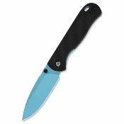 QS170A4 Couteau QSP Ferret | Lame Clip Point Acier Nitro-V Sky Blue | Manche Black G10 Liner Lock - Livraison Gratuite