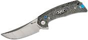 REA192 Reate Knives PL-7 – Couteau lame Acier Nitro-V Trailing Point Manche Micarta Black/Green Verrouillage Pivot Lock Clip Titane - Livraison Gratuite