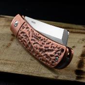 RR2283 Couteau Rough Ryder Apta Lame Cleaver Acier VG-10 Manche Cuivre Slip Joint - Livraison Gratuite