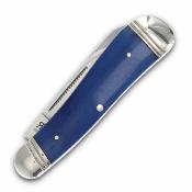 RRR049 Couteau Pliant Rough Ryder Reserve Hog Leg Peanut Blue Smooth Bone Lame Acier D2 Manche Os Bleu Collector - Livraison Gratuite