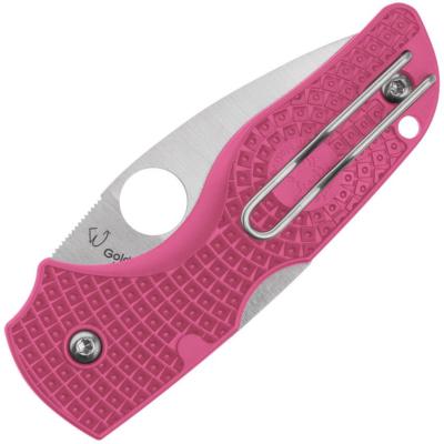 SC230PPN — Couteau Spyderco Lil Native Lame Acier CTS-BD1 Satiné Manche FRN Rose Lockback USA - Livraison Gratuite