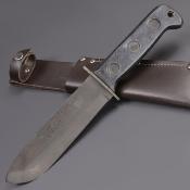 SHE004 MOD Pattern Survival Knife – | Lame Acier Carbone | Manche Synthétique Noir | Étui Cuir |  Livraison Gratuite