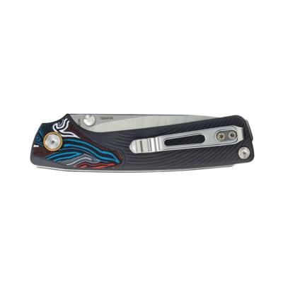 SRM106MGK Couteau SRM Dome 106M-GK | Lame Drop Point Acier 12C27 | Finition Satinée | Manche G10 Noir  | Clip - Livraison Gratuite