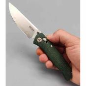 SRM255LMG2 SRM Medal 255L-MG – Couteau Pliant Ambi Lock Lame Drop Point 140Cr Laminé Manche Micarta Vert Ambi Lock - Livraison Gratuite