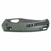 SRM9203MG2 Couteau SRM Retriever | Lame Clip Point Acier 10Cr15CoMoV Black | Manche OD Green Micarta Ambi-Lock - Livraison Gratuite