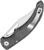 T1119A1 Couteau Tenable Gideon – Couteau Pliant EDC Liner Lock | Lame Clip Point Nitro-V | Manche Micarta Noir - Livraison Gratuite