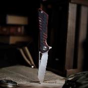 TVTY25RBG14 Monoceros-03RB Trivisa – Couteau pliant Liner Lock Lame Acier 14C28N Satin Manche Black G10 - Livraison Gratuite