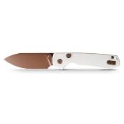 VOSA2913 Couteau Vosteed Raccoon A2913 Drop-Point Acier 14C28N Manche G10 Blanc Sécurité Top Liner Lock – Livraison Gratuite