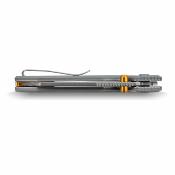 VOSA2930  Couteau Vosteed Raccoon 2.0 | Lame Modified Sheepsfoot Acier 14C28N | Manche Gray G10 Button Lock - Livraison Gratuite