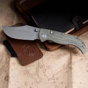 VOSA3902 Couteau Vosteed Naga Clip Point CPM-S35VN Manche Micarta Green Sécurité Top Liner Lock - Livraison Gratuite