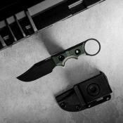 VOSD0502 Couteau Vosteed Quokka-O Bowie Lame Acier 14C28N Micarta Green Housse Kydex - Livraison Gratuite