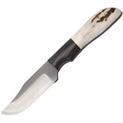 Couteau Anza Fixed Blade Lame Acier Carbone Manche Bois d'Elan Etui Cuir Made In USA AZWK2E - Free Shipping