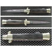 Grand Couteau Stiletto Italian Style Benchmark Lame Acier Carbone Manche Bois BMK035 - Free Shipping