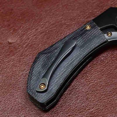 K3129A4 Couteau Kansept Pluto | Lame Acier S90V Rose Gold Drop Point | Manche Micarta / Titanium | Liner Lock | Livraison Gratuite