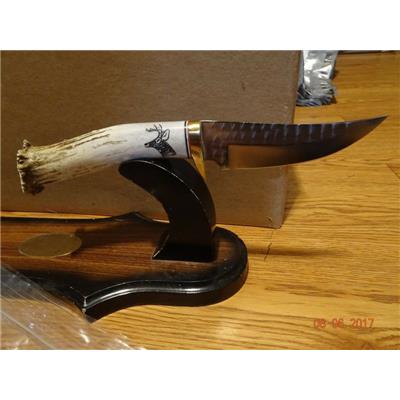 KRK1405C Couteau de Chasse Ken Richardson Knives Skinner Lame 1085HC Manche Wapiti USA - Livraison Gratuite