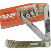 Couteau Marbles Trapper 2 Lames Acier 440 Manche Corne de Bélier MR358 - Free Shipping