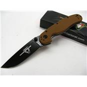 Couteau Ontario Rat II Lame Acier AUS-8 Black Manche FRN Coyote Brown ON8861CB - Free Shipping