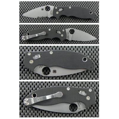 Couteau Spyderco Manix 2 Lame Acier CPM-S30V Serrated Manche G-10 USA SC101GPS2 - Livraison Gratuite